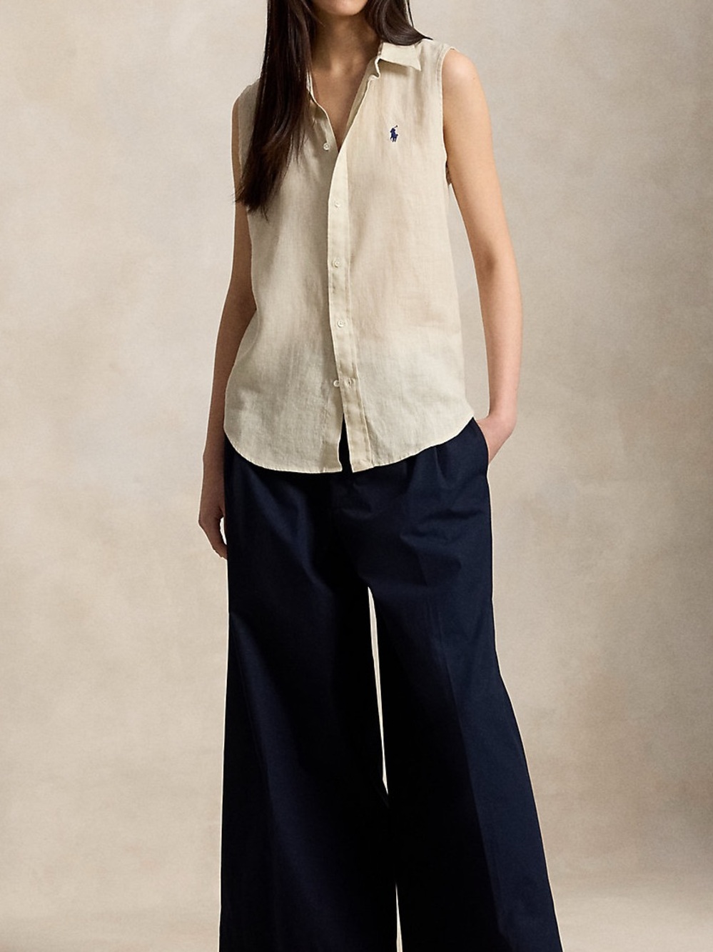 Polo Ralph Lauren Sleeveless Linen Shirt - Picture 4 of 6